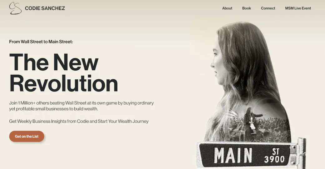 Codie Sanchez's website is the inspiration for the current version